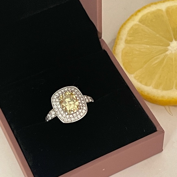 Size 8 3ct yellow moissanite 925 silver